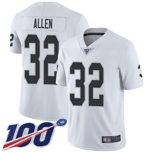 Men Oakland Raiders Limited White Marcus Allen Road Jersey NFL Football #32 100th Season Vapor Jersey->oakland raiders->NFL Jersey